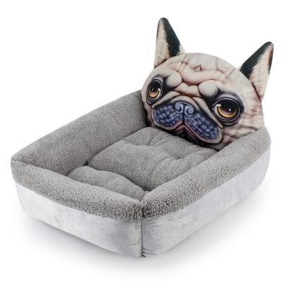 China Factory Wholesale Soft Warm Plush Foam Comfortable Fabric Cat Dog Bed Pet Beds for sale