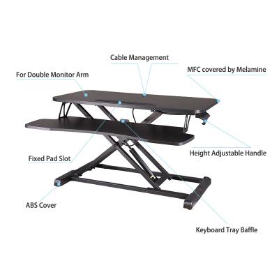 China L08 Modern Ergonomic Height Adjustable Desk (Height) Adjustable Computer Workstation Stand Up Desk Converter for sale