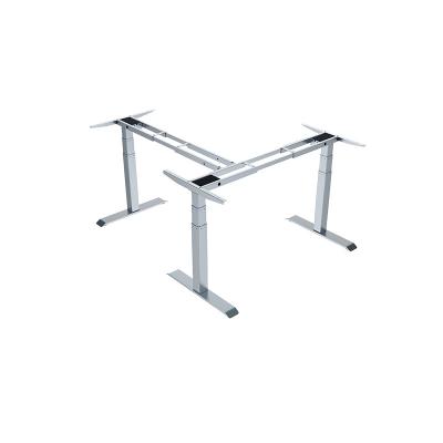 China (Height) Adjustable 3 Leg Stand To Sit C2 Automatic Height Adjustable Wedge L-shape Electric Standing Desk for sale