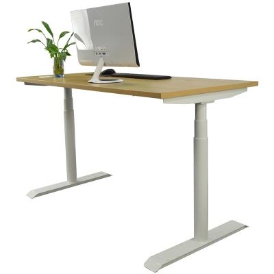 China (Height) Home Office 001 Adjustable Round Legs Hidden Hole Design Electric Height Adjustable Standing Desk for sale