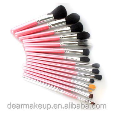 China Angular Blush 15pcs Fashion Rose Color Makeup Set Brush Private Label Pro Beauty Tool for sale