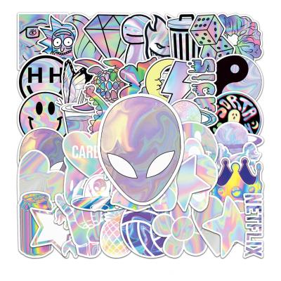 China Custom Cute Shopping Bag Kawaii PVC Vinyls Waterproof Cartoon Logo Stickers Custom Holographic Stickers for sale