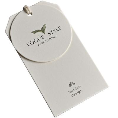 China High Quality Viable Custom Design Printing Name Logo Paper Hang Tags Price Tag Garment Tags With String for sale