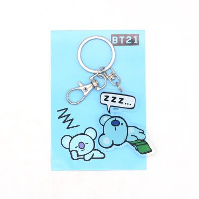 China Factory Wholesale Environmentally Friendly White Customized Epoxy Acrylic Key Chain Door Opener Girl Shaker 3D Key Chain for sale