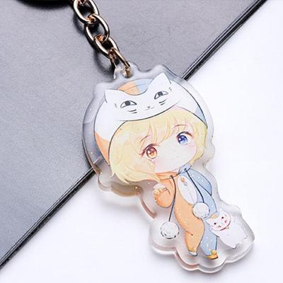 China Environmentally Friendly NO MOQ Custom Clear Acrylic Acrylic Keychain Custom Glitter Epoxy Plastic Logo Anime Keychains Glitter Cartoon Key Chain for sale