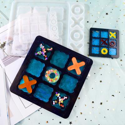 China DIY Tool Viable Handmade Crafting Tac Toe Game XOXO Tic Crafting Resin Silicone Mold for sale