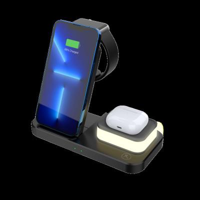 China New Smart Watch 2022 Foldable Fast Charging 15W Dock For Phone Watch Earphone Qi Wireless Charger 3 in 1 Wireless Charger Stand for sale