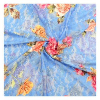 China Elastic underwear digital printing lace fabric for dress blouse polyester spandex fabric knitting kids for sale