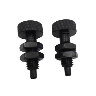 China ZIP Stock Supply Carbon Steel Black Twist To Lock Button Style Retractable Spring Plungers With Hex Nut for sale