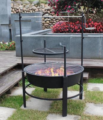 China Garden Supplies Outdoor Fire Heating Outdoor Wood Burning Cooking Pit With Cooking Grill for sale