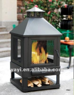 China Single Outdoor Fireplace Fireplace With Ash Hook Drawer , Wood Storage for sale