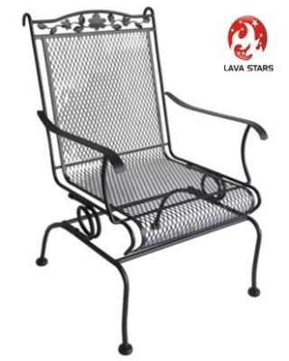 China Garden Set Wrought Iron High Back Motion Chair Patio Furniture for sale