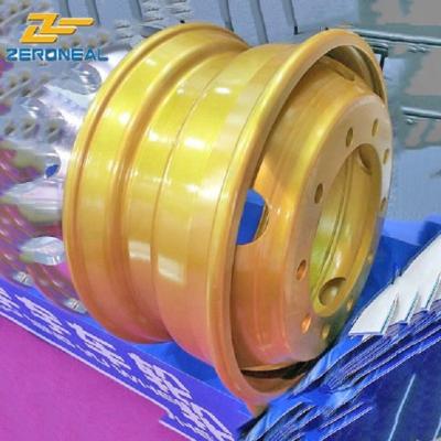 China Steel tubeless steel wheel 22.5x9.00 for truck bus trailer yellow color for sale