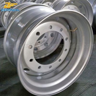 China Steel Tubeless Steel Wheel For Truck , Bus , Trailer 22.5x11.75 Silver Color 120ET for sale