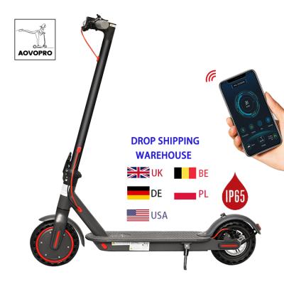 China LCD Display Screen + LED Light AOVO PRO EU UK Germany Warehouse Easy To Carry Ultra-Lightweight Folding Adult Electric Scooter For Commute And Travel for sale