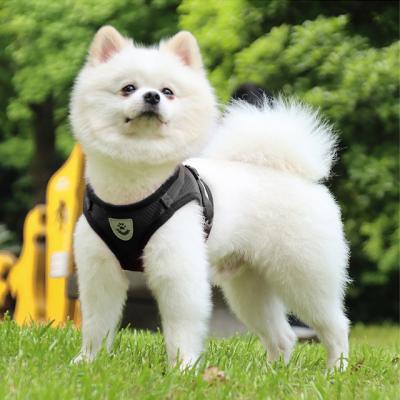 China Stocked Pet Supplies Wholesale Custom Breathable Mesh Nylon Solid Pet Reflective Dog Harness for sale