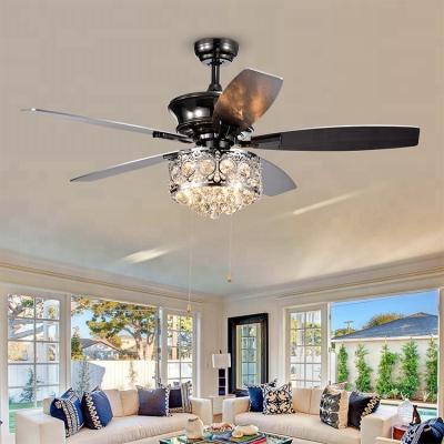 China 2018 positive or back style ceiling fan light home appliances crystal ceiling fan lamp for sale