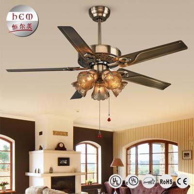 China 300*130mm national style ceiling fan European galvanic bronze lamp living room bedroom 52 inch ceiling fan light for sale