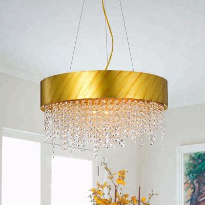 China Modern Retro Hotel Vintage Lighting Metal Round Chandelier Lighting Crystal Chandelier Lights For Home Pendant Lamp for sale