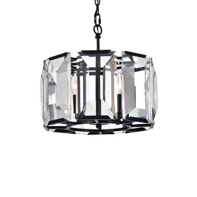 China 2021 Hotel Sale Cheap Modern Crystal Pendant Lamp Chandelier Crystals Hot Matte Black Glass Metal Pendant Lamp for sale