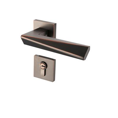 China Zinc Alloy New Type Low Price Guarantee Quality 2021 Black Door Handle Interior Lock Set for sale