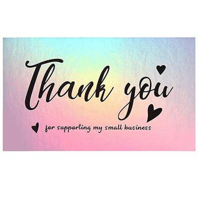 China Eco-Friendly Customize LOGO THANK YOU Colorful Cards Wholesale Laser Business Card 5*9cm Customer Appreciation Birthday Wedding Gifts Cards for sale