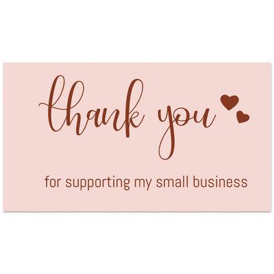 China Eco-Friendly Manufacturer OEM Pink Color 5x9cm Love THANK YOU Card Small Business Sticker Set Customize LOGO Birthday Wedding Gifts Cards for sale