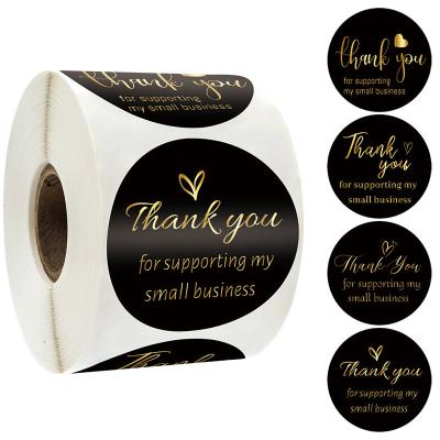 China Eco-Friendly Customize Printed 5x9CM Love Black Color THANK YOU Custom Logo / Brand Card Small Business Gift Sticker Shopping Shopping Cards for sale