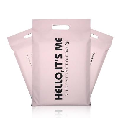 China Factory Wholesale Eco-Friendly IT HELLO IS ME Pink Color Envelope Mailing Bags Custom Poly Messenger Shipping Delivery Bag For Clothing Packaging for sale