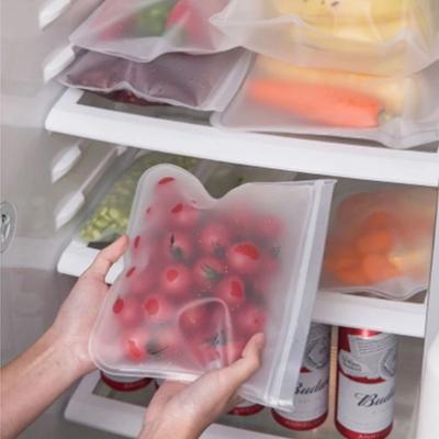 China New Eco-friendly PEVA Food Storage Bag Fruit Vegetable Reusable Ziplock Refrigerator Sealed Food Leak-proof Silicone Cool Bag Cool Bag Envelope for sale