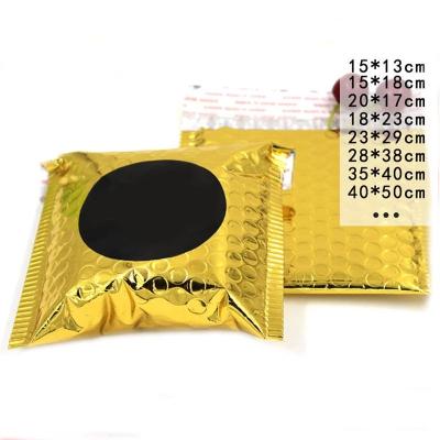 China Eco-friendly Gold Color Customized Logo Envelope Bubble Bags Aluminum Film Postage Bubble Mailer Package Express Shipping Bag For Clothes for sale