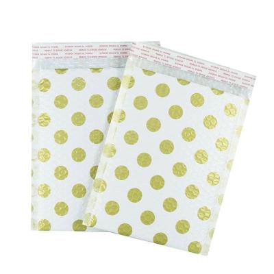 China Custom Dot Clothes Organizer Envelope Courier Gold Bubble Bag OEM Eco-Friendly Stock PE Foam Thicken Shockproof Mailing Pouch for sale