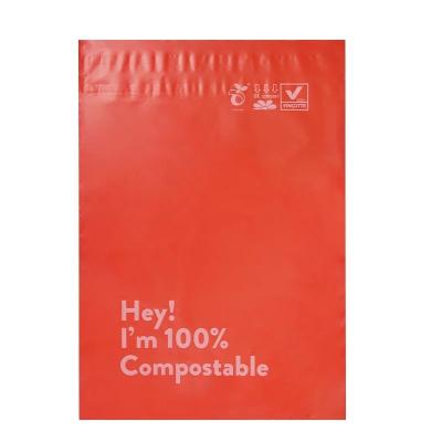 China OEM 100% D2W Custom Eco-Friendly Eco-Friendly Degradable Shipping Bags Red Clothing Mailing Pouch Mailer Mailer Bags for sale