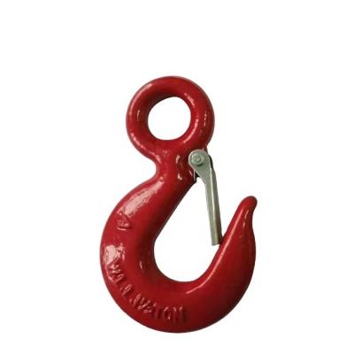 China Industry Drop Forged General Eye Hoist Hoist Hook With Safety Latch for sale