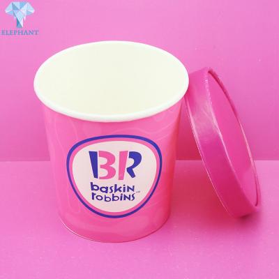 China Recyclable Kraft Ice Cream Paper Cup CMYK Printing Paper Gelato Cups for sale