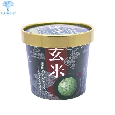 China Compostable 12oz Dessert Ice Cream Paper Cup UV Coating Glossy Lamination for sale