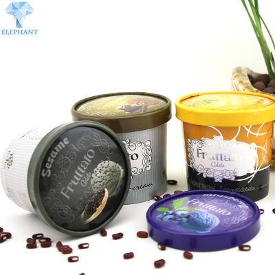 China Eco Friendly Ice Cream Paper Cup Bowl Shape Embossing Varnishing for sale