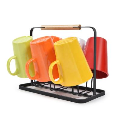 China Stocked Kitchen Rack Household Storage Coffee Cup Rack Metal Display Stand Holder for sale