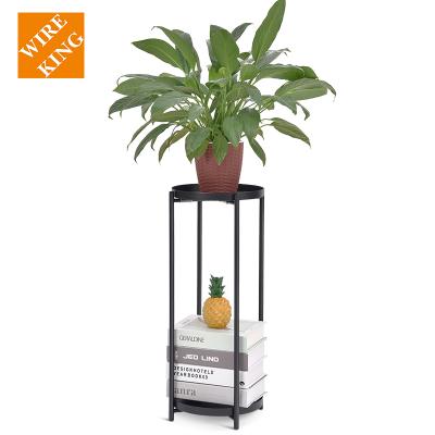 China Modern Metal Iron Plant Stands Home Decoration Metal Flower Display Two Tier Steel Plant Rack Set for sale