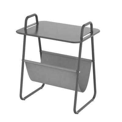 China Wholesale Sustainable Table Metal Storage Basket Metal Side Coffee Table With Magazine Organizer for sale