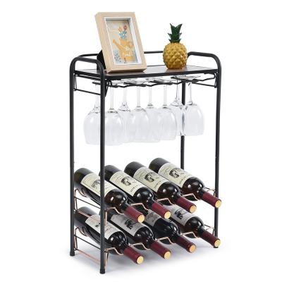 China Viable Wholesale Metal Wine Display Rack Kitchen Racks And Holders Wine Holding Table Rack for sale