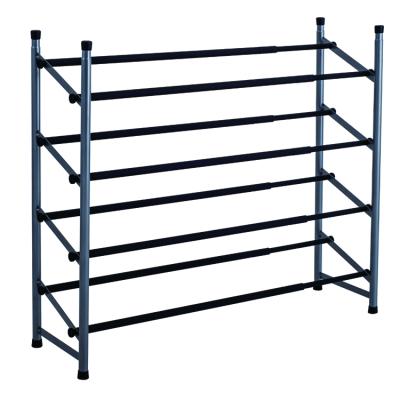 China Hot Sale Adjustable Iron Steel Storage Furniture 4 Shoe Shelves Portable Storage Shoe Rack (Other) With Anti-skid Pipe for sale