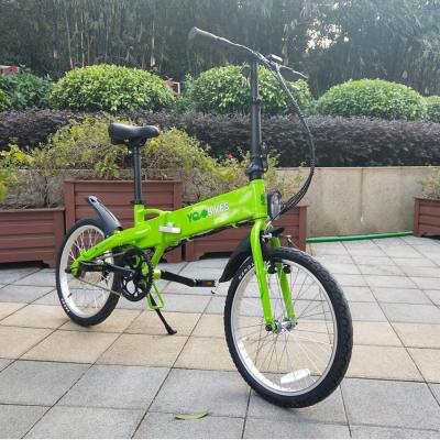 China High-end electric folding aluminum alloy green electric bicycle 240W48V8ah 20inch e bike with pedal PAS for sale