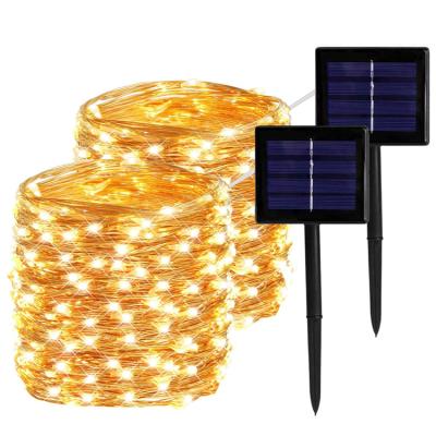 China String Light High Efficiency 50led 100led 200 Led Solar String Fairy Lights For Home Decor for sale