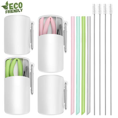 China Hot Selling Collapsible Silicone Straw Silicone Drinking Straw Silicone Straws for sale