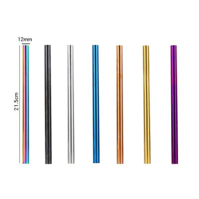 China Modern Reusable Boba Straw 12mm Stainless Steel Straws For Bubble Tea Smoothie Drinking for sale