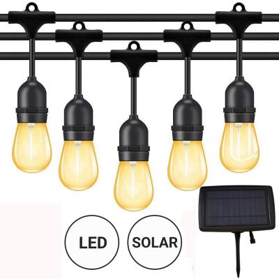 China Outdoor Garden Patio Yard Lights with Solar Powered S14 Led Bulbs String Lights for Home Decor for sale