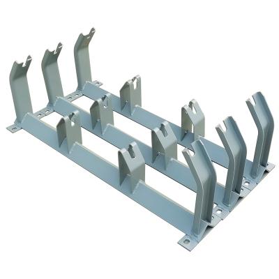 China Conveyor System Belt Conveyor Parts Toughing Steel Roller Frame For Material Handling Bulk Conveyor Idler for sale