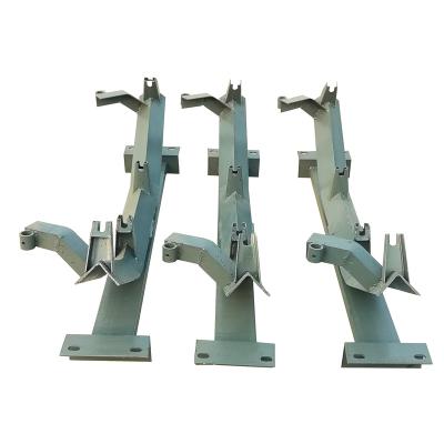 China Idler Conveyor System Stone Quarry Belt Conveyor Roller Bracket Frame for sale