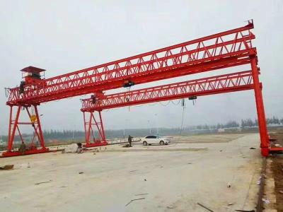 China 0-50m Lifting Height Double Beam Bridge Crane With Remote Controlled Operation for sale